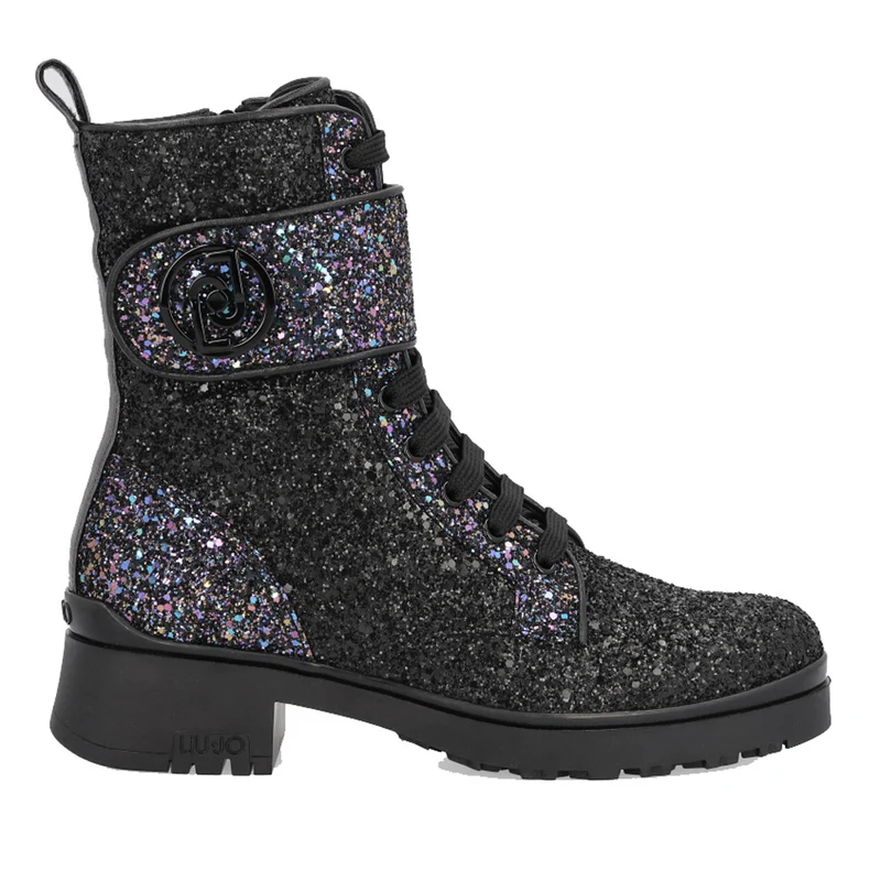 Scarpe Donna LIU JO Anfibi con Glitter All Over colore Black e Blue