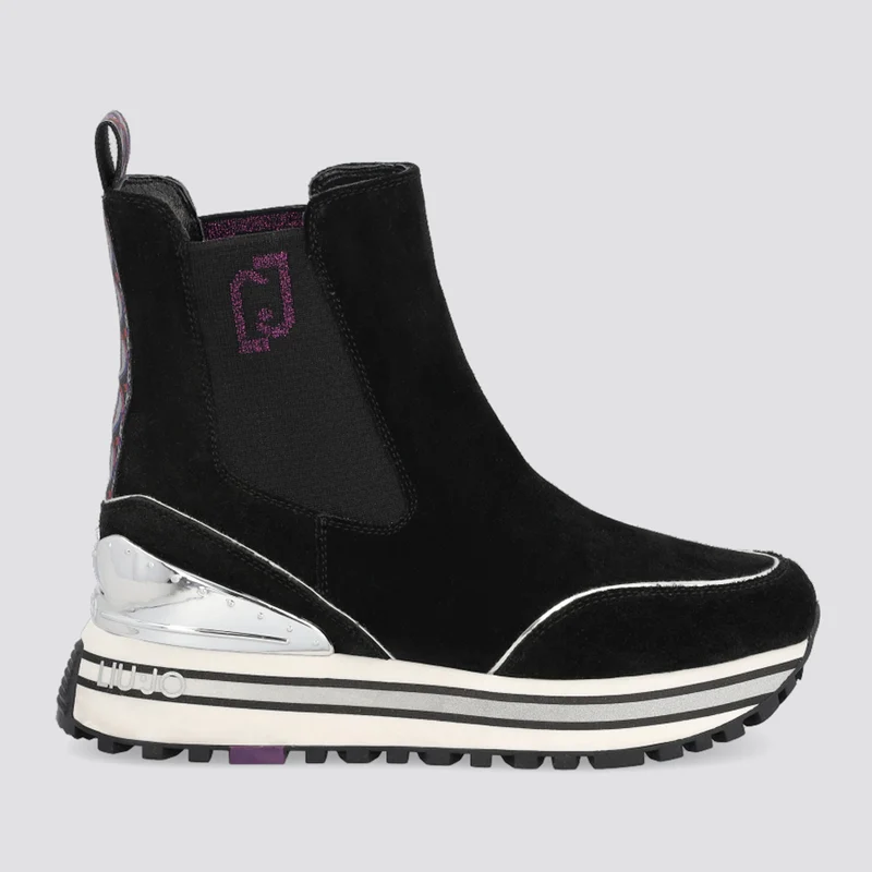 Scarpe Donna LIU JO Stivaletti Platform in Suede colore Nero