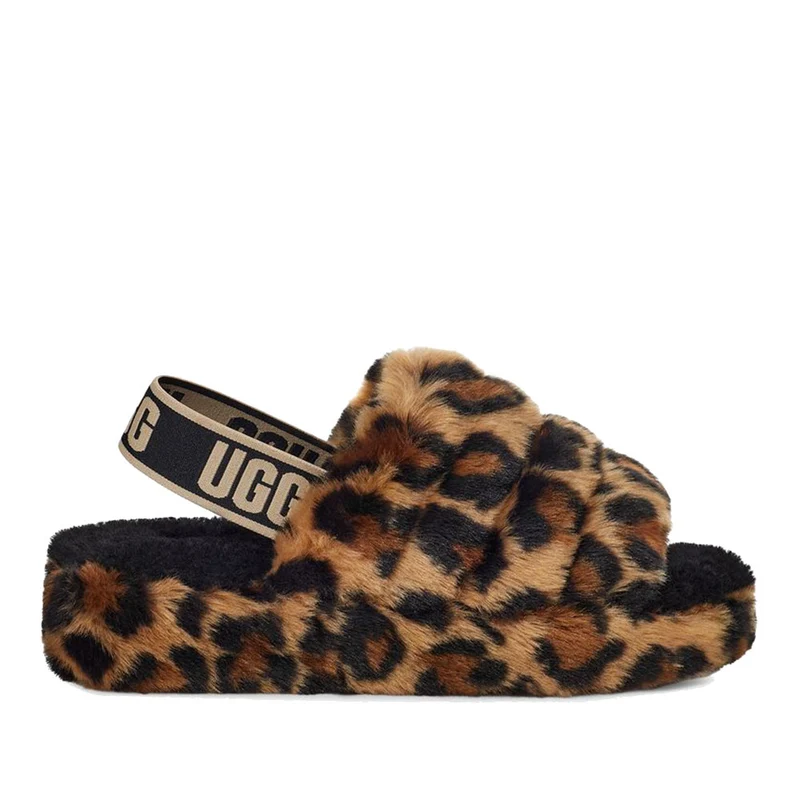 Ciabatte Donna UGG Fluffy Yeah Slide Spotty Natural stampa Animalier