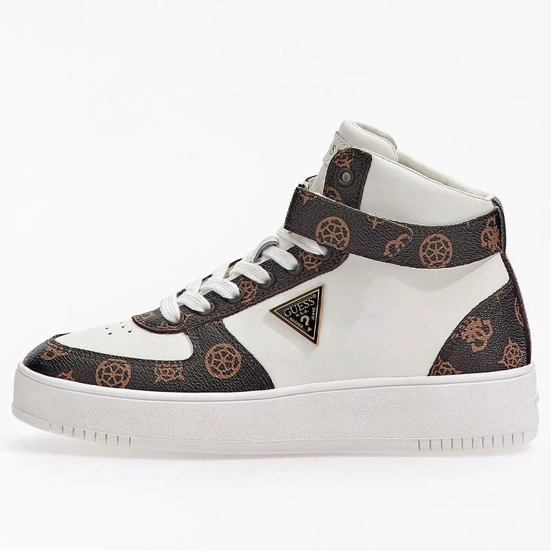 Sneakers Alte Donna GUESS Colore White - Brown Linea Vyves