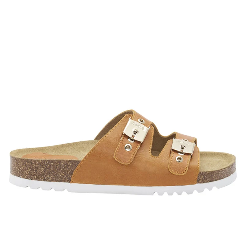Ciabatte Donna SCHOLL con Doppia Fibbia Linea Alba Colore Arancione