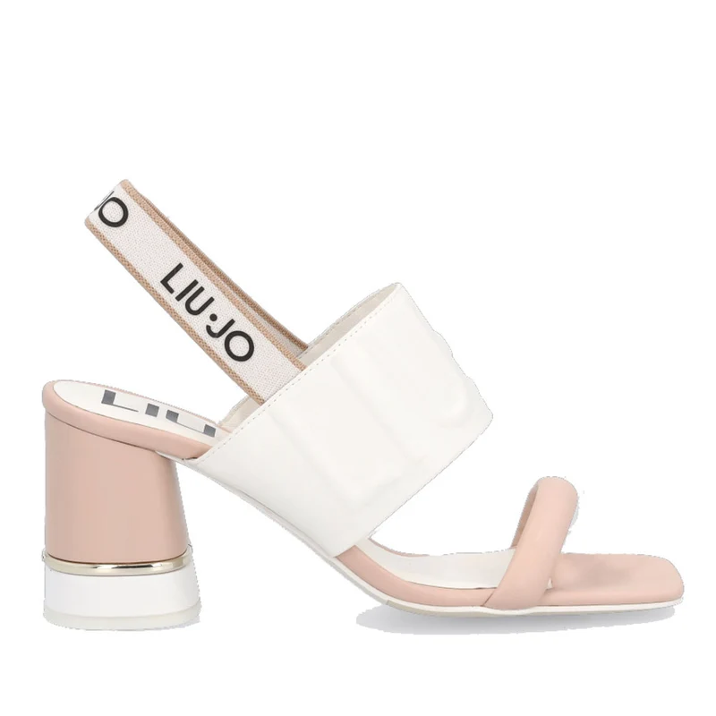 Scarpe Donna LIU JO Sandali con Tacco e Maxi Logo colore Bianco
