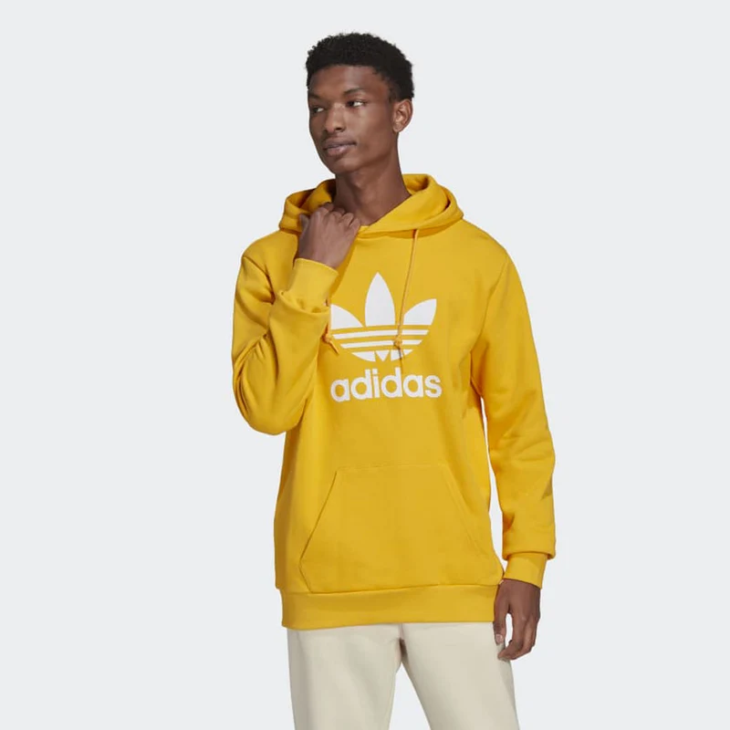 Felpa con Cappuccio ADIDAS linea Adicolor Classics Trefoil colore Active Gold