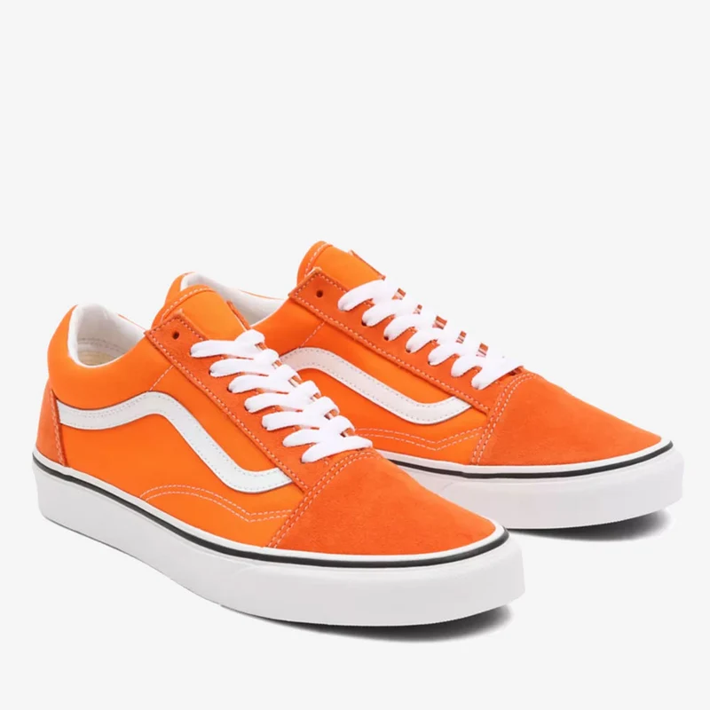 Scarpe Unisex VANS Sneakers Old Skool colore Orange Tiger e Bianco
