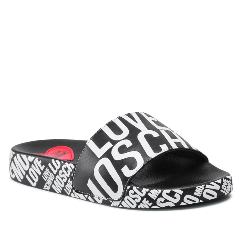 Ciabatte Donna LOVE MOSCHINO Nero con Logo All Over