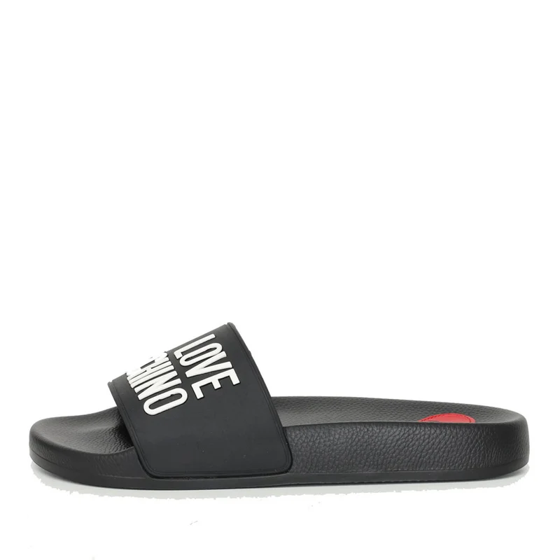 Ciabatte Donna LOVE MOSCHINO Nero con Logo in Rilievo