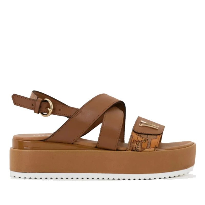 Sandali Donna 1A Classe Alviero Martini in Pelle color Cuoio e Dettaglio Geo Classic 0179
