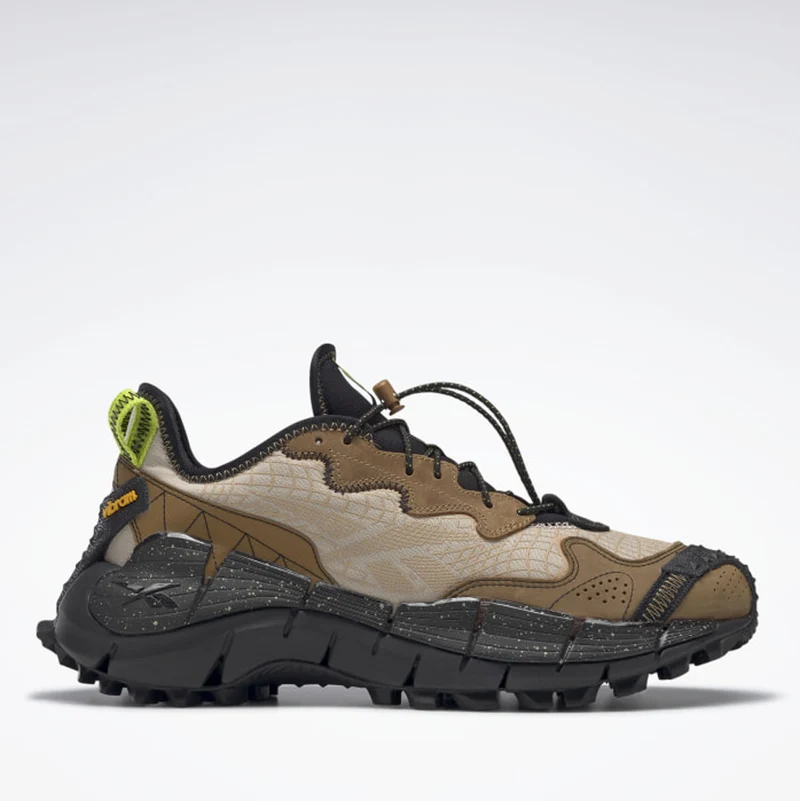 Scarpe Uomo REEBOK Sneakers linea Zig Kinetica II Edge colore Modern Beige Seppia e Core Black
