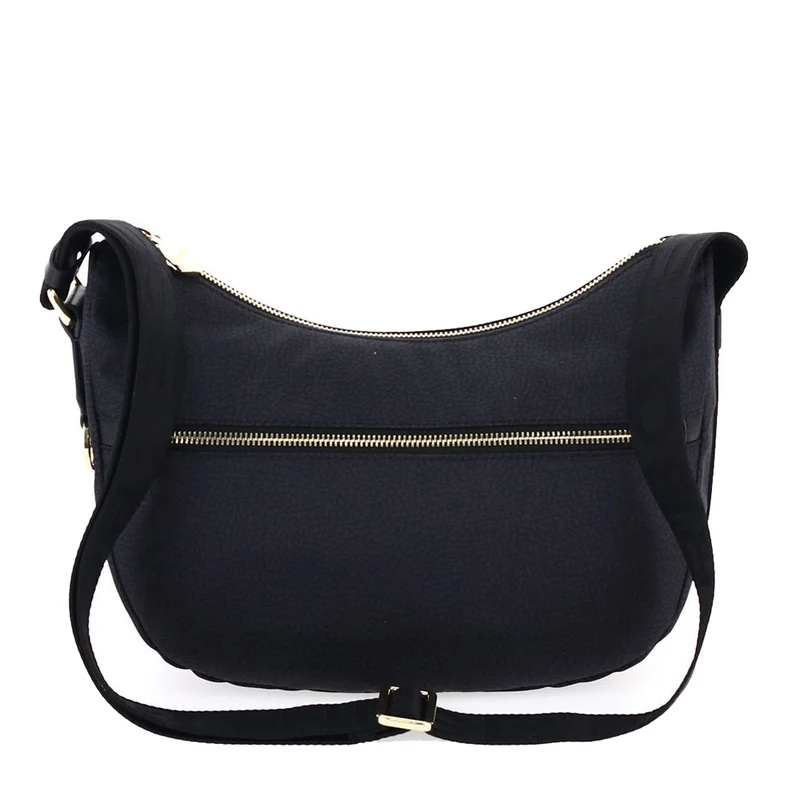 Borsa Donna a Tracolla Luna Bag Small BORBONESE in Tessuto linea Jet Op Colore Nero