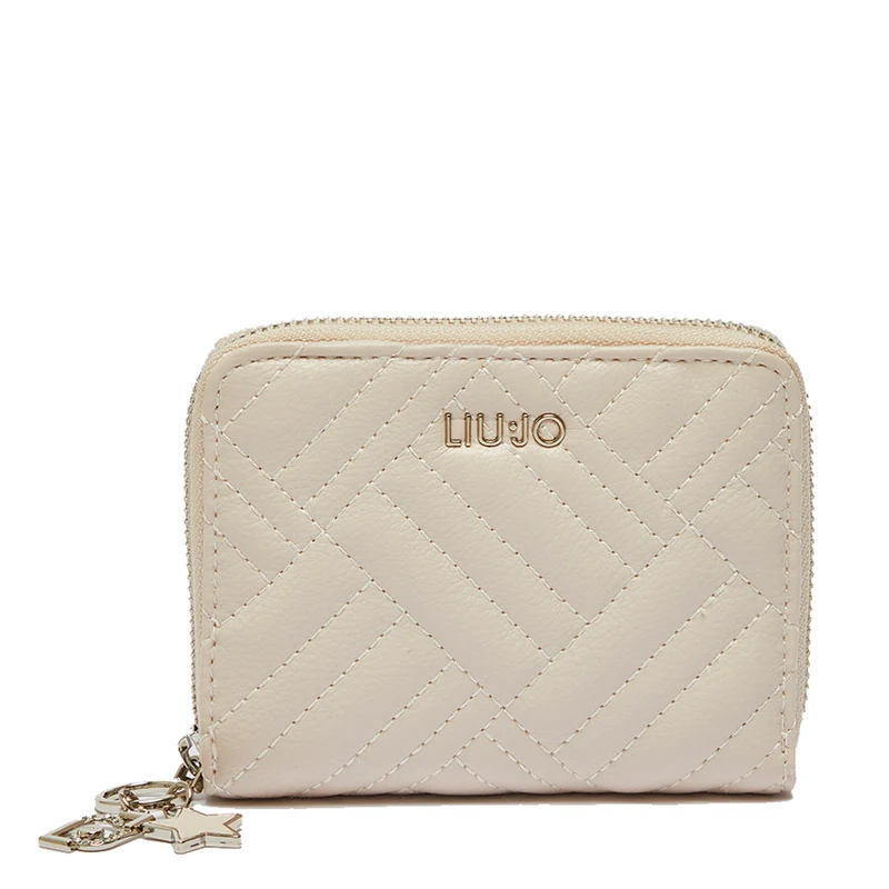 Portafoglio Donna Piccolo Zip Around LIU JO con Lavorazione Matelassè color Champagne