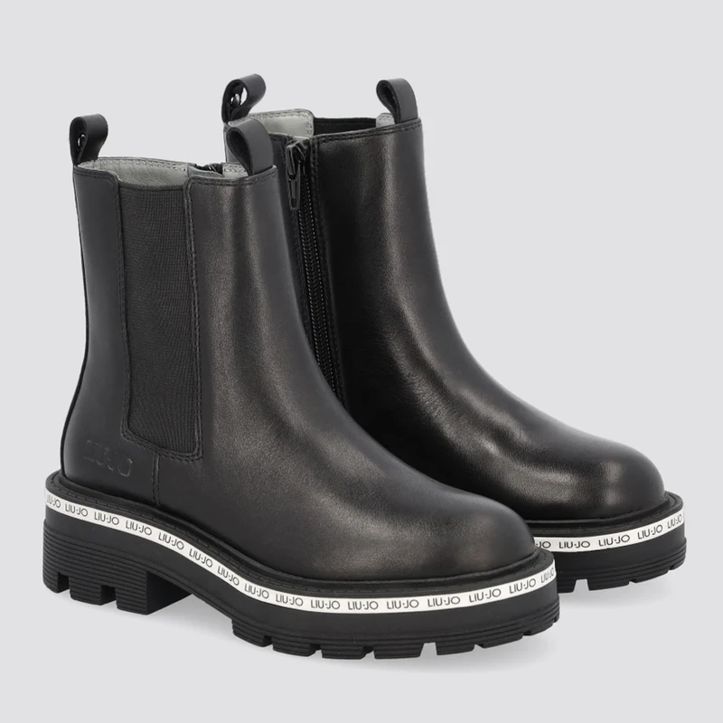 Scarpe Junior LIU JO linea Tailor 116 Stivaletti Beatles in Pelle Nera