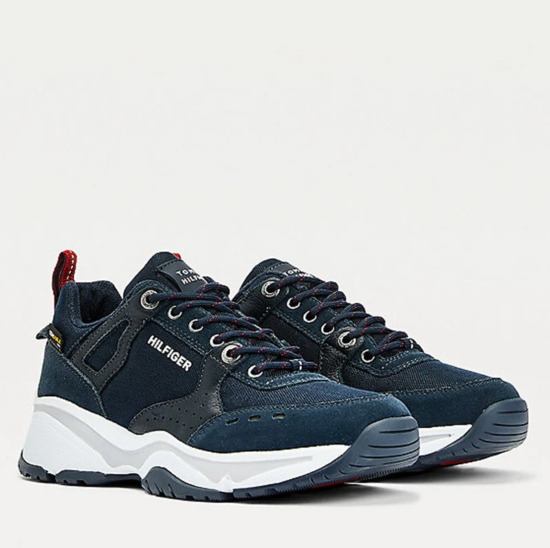 Scarpe Uomo TOMMY HILFIGER Sneakers linea Outodoor in Camoscio e Cordura colore Blu