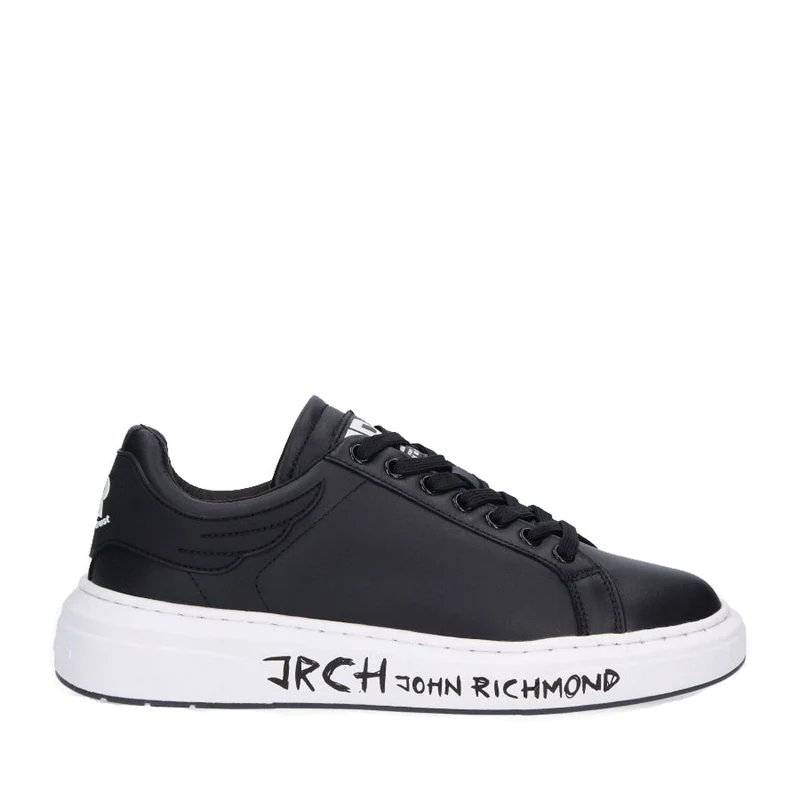 Scarpe Uomo JOHN RICHMOND Sneakers in Pelle Nera con Suola Logata