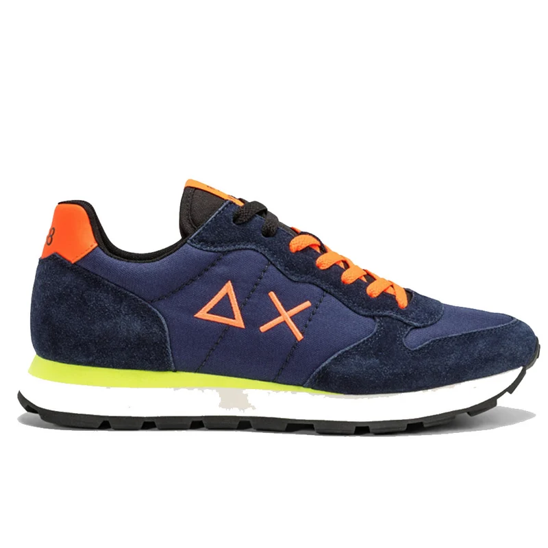 Scarpe Uomo Sun68 Sneakers Tom Fluo Nylon Navy Blue