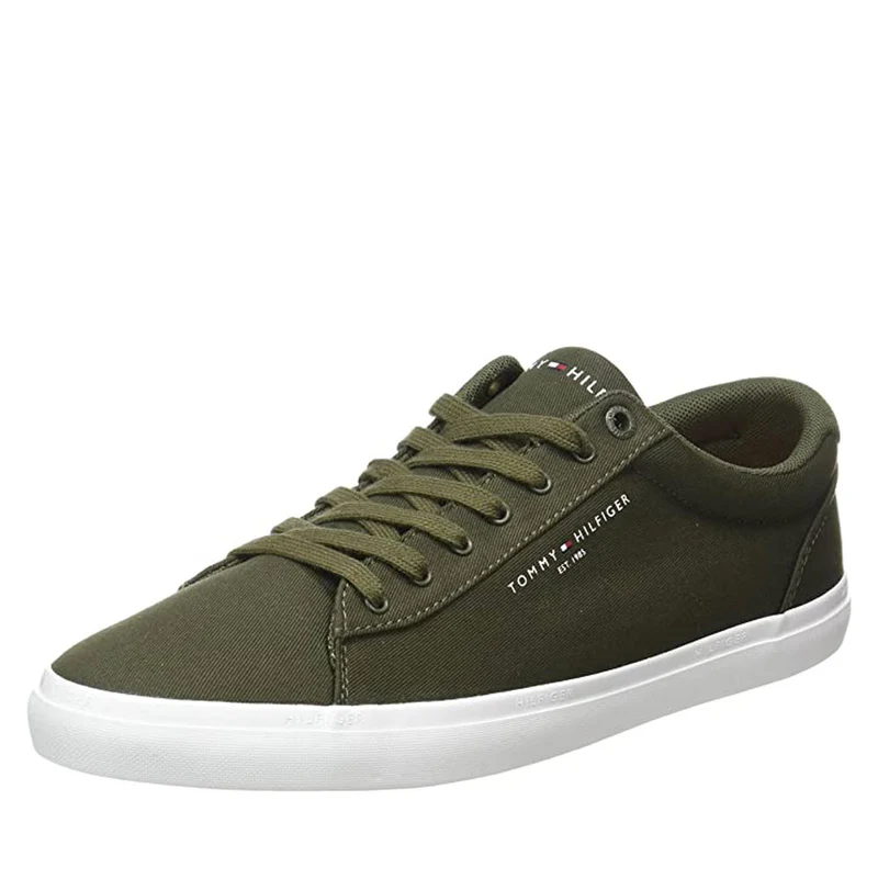 Scarpe Uomo TOMMY HILFIGER Sneakers linea Essential in Tessuto color Army Green