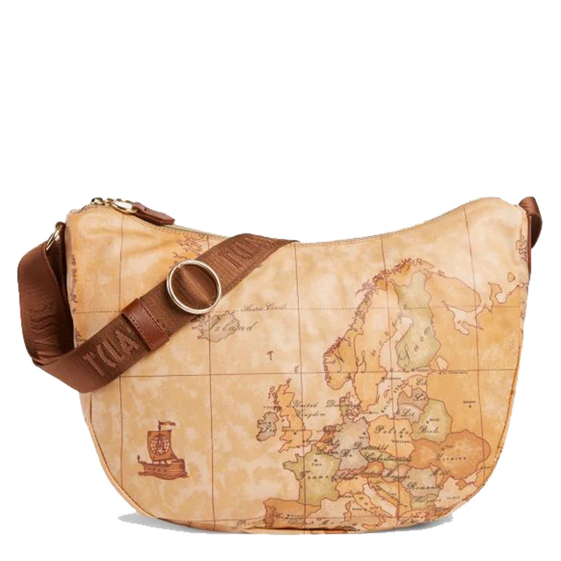 Borsa Donna a Tracolla 1A Classe Alviero Martini linea Soft Sound colore Geo Classic e Marrone GP60