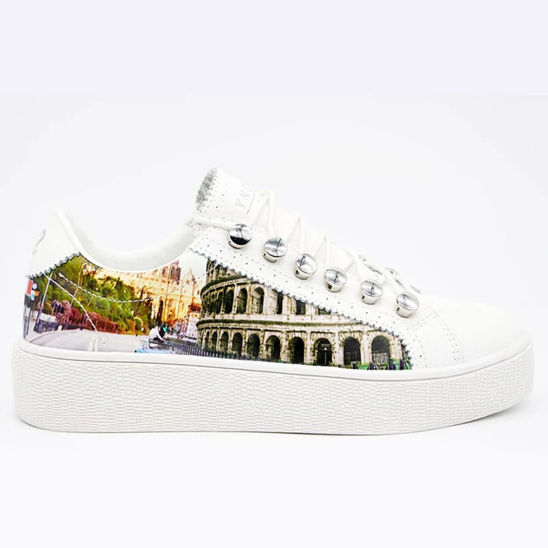 Scarpe Donna Y Not Sneakers Stampa Roma Aurelia Linea Yes