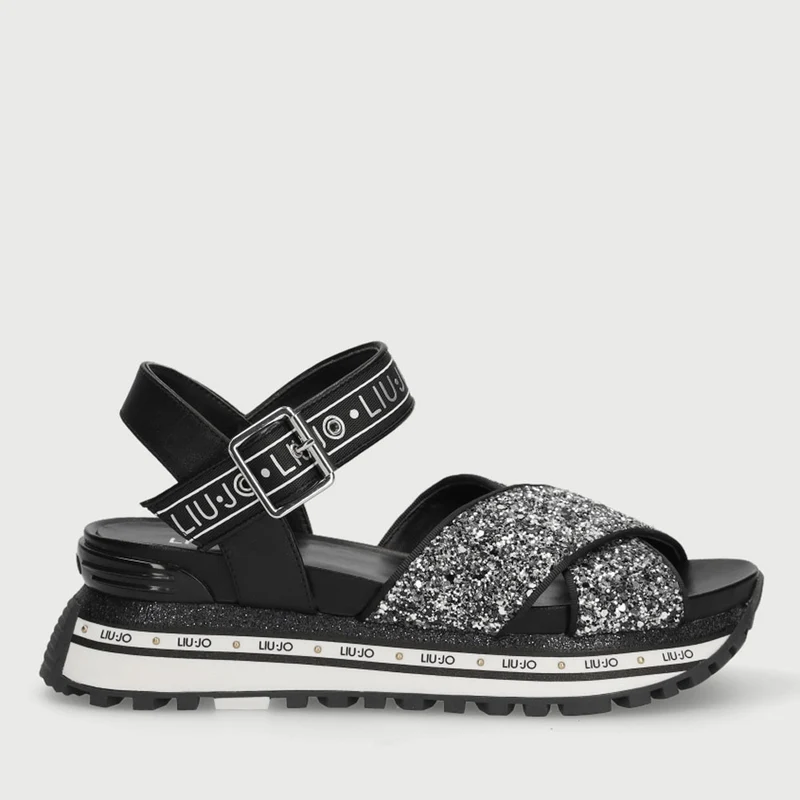 Scarpe Donna LIU JO Sandali Platform Glitter Nero
