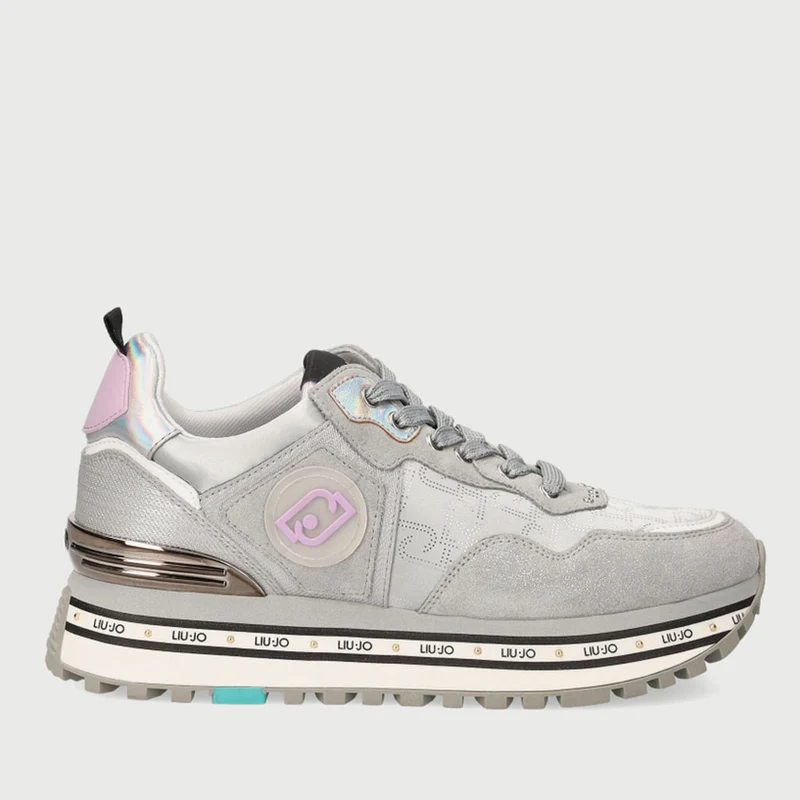 Scarpe Donna LIU JO Sneakers in Glossy Suede colore Silver