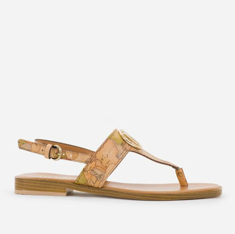Scarpe Donna 1A Classe Alviero Martini Sandali Infradito in Nappa stampa Geo Classic E354