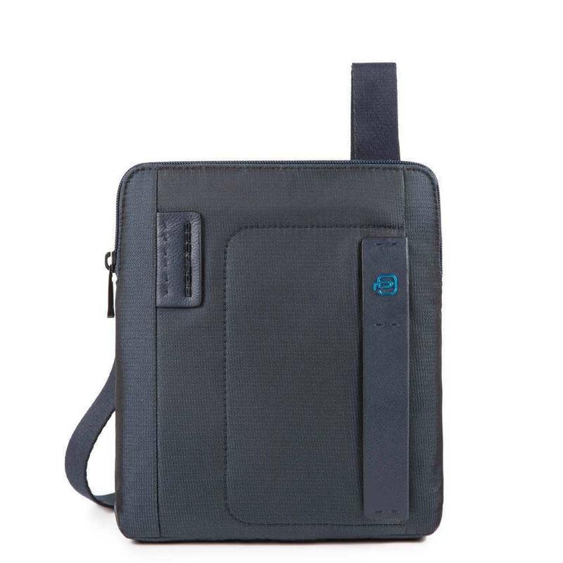 Borsello a Tracolla con Porta iPad®Air/Air2 - PIQUADRO Pulse CA1358P16 in Tessuto Chevron - Blu