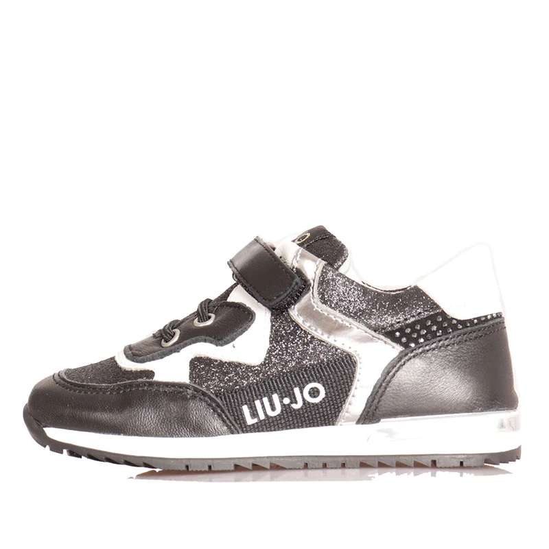 Scarpe Bambina LIU JO linea Mini Karlie 47 Sneakers Nere con Glitter