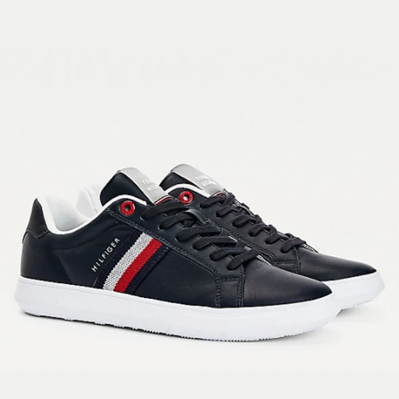 Scarpe Uomo TOMMY HILFIGER Sneakers linea Essential Cupsole in Pelle Blu