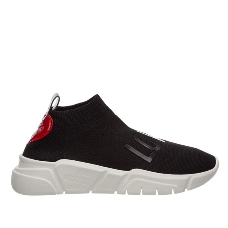 Scarpe Donna LOVE MOSCHINO Sneakers Running a Calzino Basso Nero