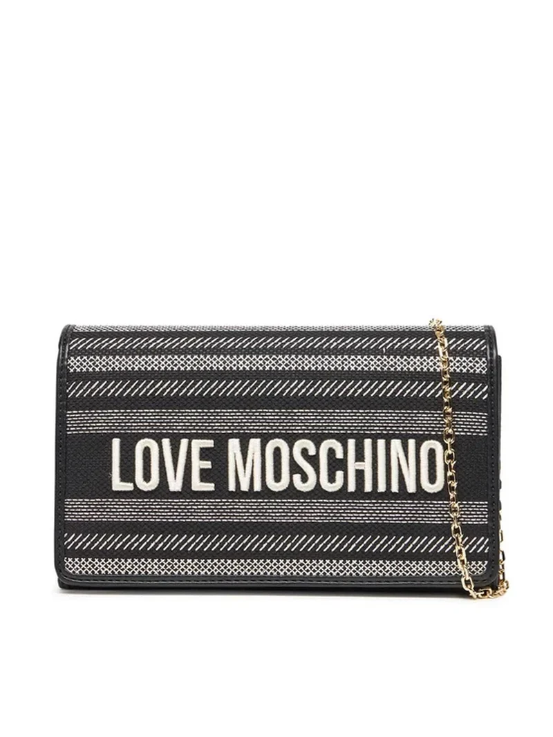 LOVE MOSCHINO BORSA CANVAS NERO+PU NERO