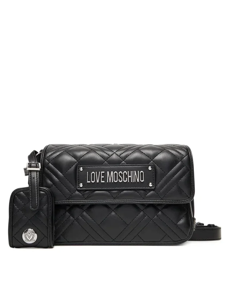 LOVE MOSCHINO BORSA QUILTED PU NERO GALV.NIKEL