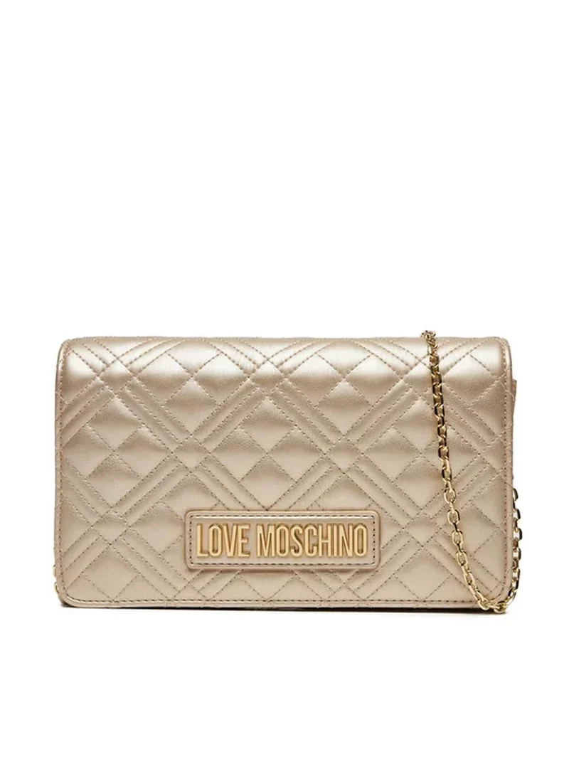 LOVE MOSCHINO BORSA QUILTED PU METALLIC SILVER