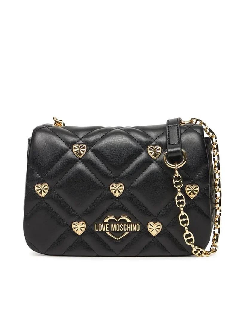 LOVE MOSCHINO BORSA PU QUILTED GRS NERO +STUDS