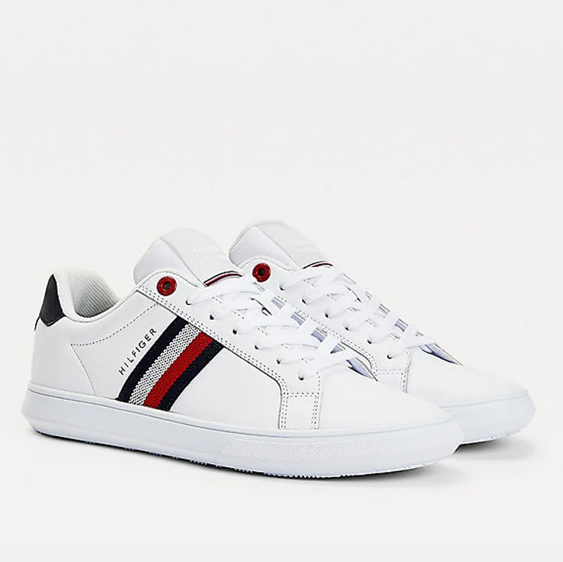 Scarpe Uomo TOMMY HILFIGER Sneakers linea Essential Cupsole in Pelle Bianca