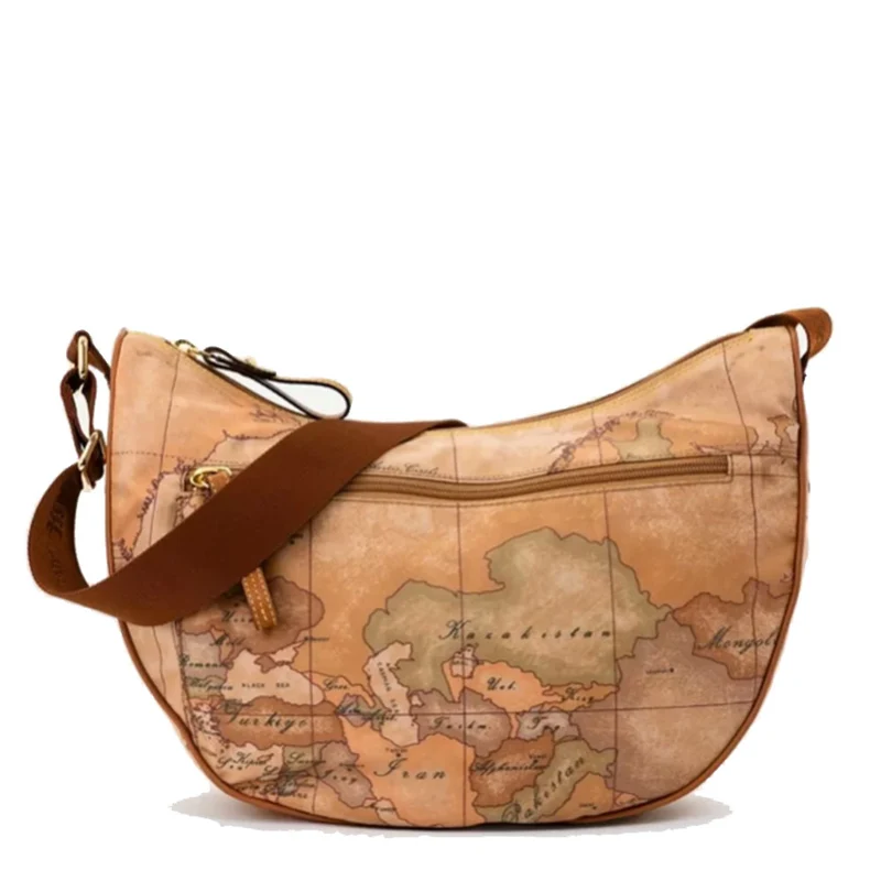 Borsa Donna a Tracolla con Tasca 1A Classe Alviero Martini linea Geo Soft Mezzaluna Media N738