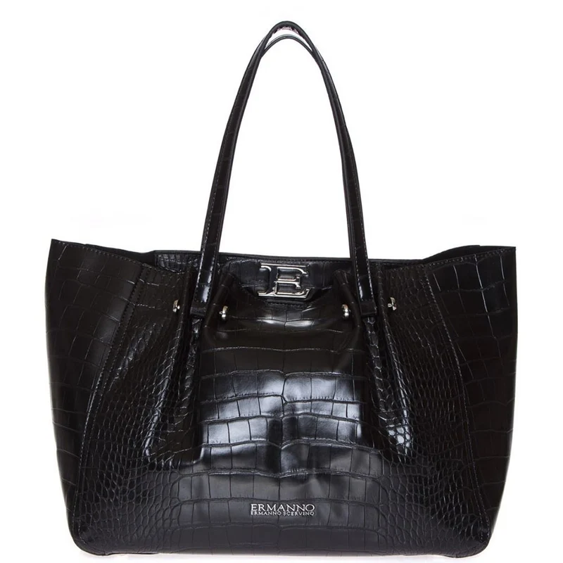 Borsa Shopper ERMANNO SCERVINO Linea Giovanna Winter Stampa Cocco colore Nero