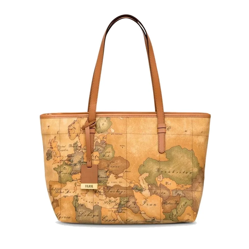 Shopping Bag Media 1A Classe Alviero Martini stampa Geo Classic D006