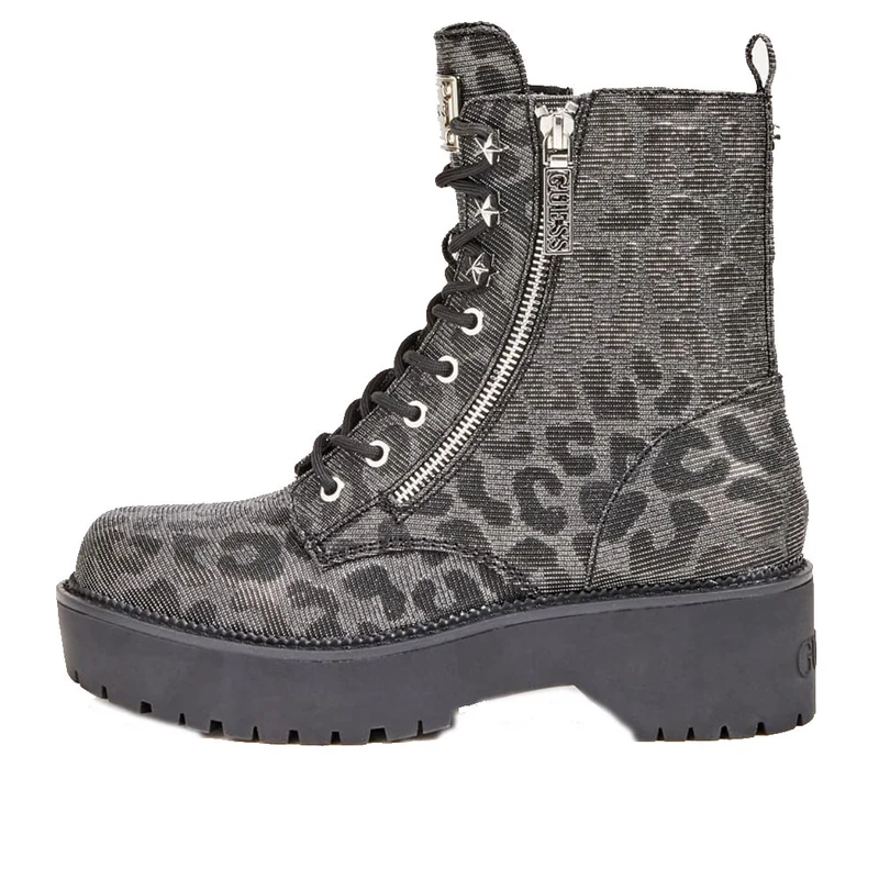 Scarpe Donna GUESS Stivaletto Nero Stampa Animalier Linea Tayte