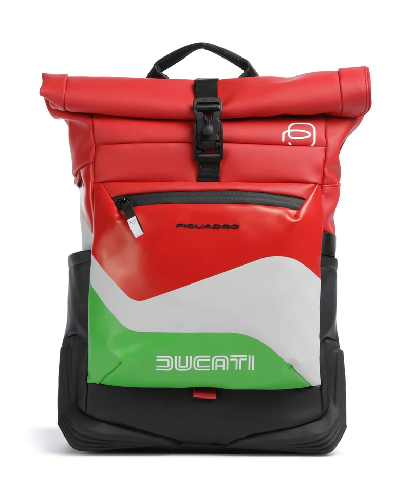 Piquadro Ducati C2OWD Zaino roll-top green/white/red