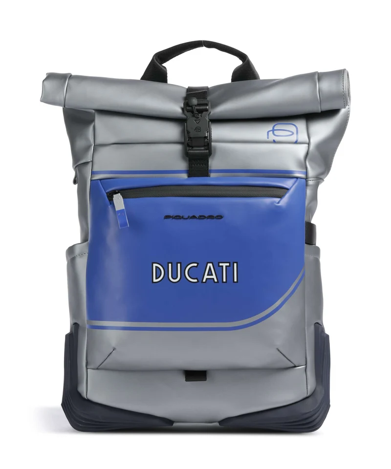 Piquadro Ducati C2OWD Zaino roll-top silver/blue