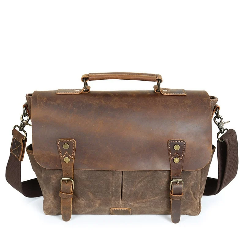 Waxed Canvas Motorcycle Bag Saluto