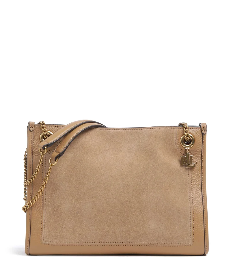 Lauren Ralph Lauren Bradley Medium Borsa a spalla camel