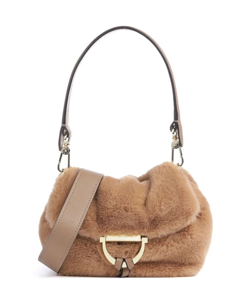 Abro Eco Fur Temi Small Borsa a spalla cappuccino
