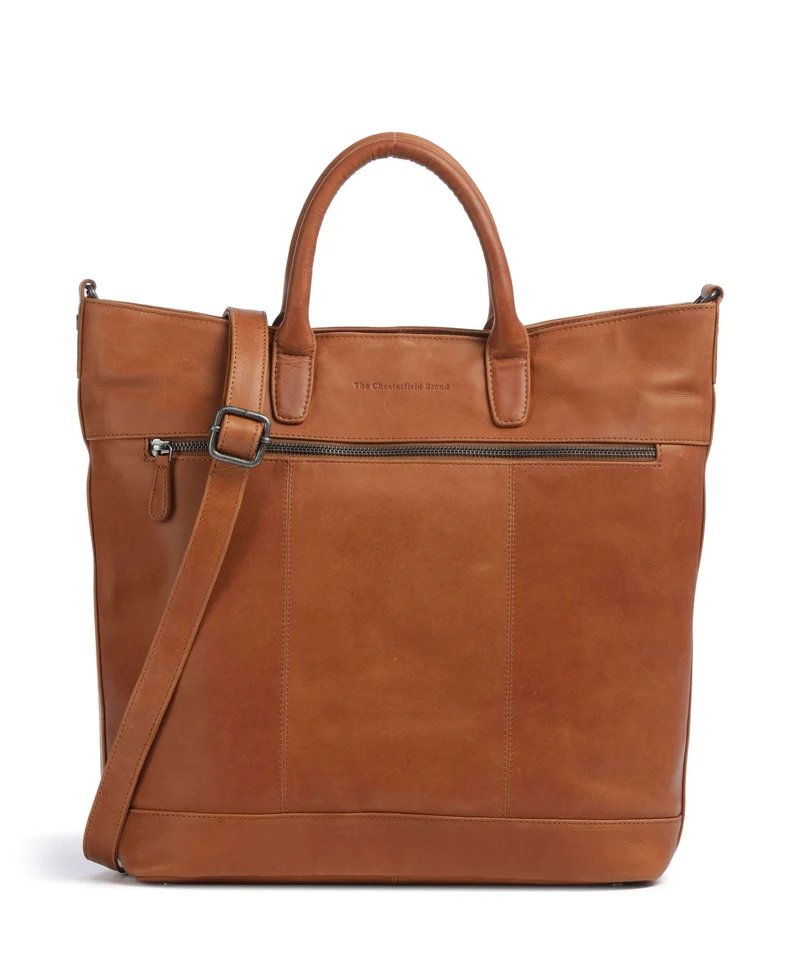 The Chesterfield Brand Wax Pull Up Cow Westbrook Borsa a mano cognac