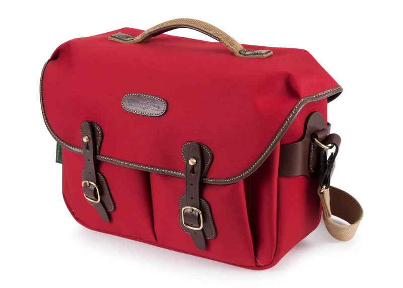 Billingham Borsa Hadley One Tela Burgundy/Bordi Cuoio cioccolato + finiture ottone