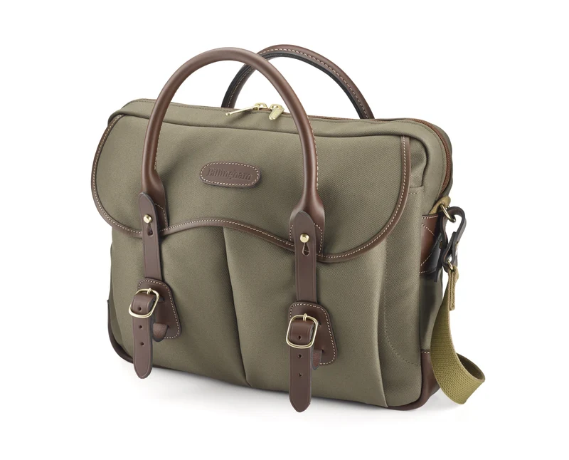 Billingham Borsa Thomas Brief case FibreNyte Salvia/Bordi Cuoio cioccolato