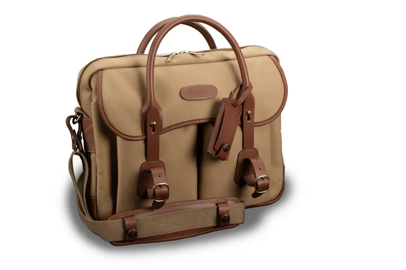Billingham Borsa Thomas Brief case Canvas Khaki/Bordi Cuoio marrone chiaro