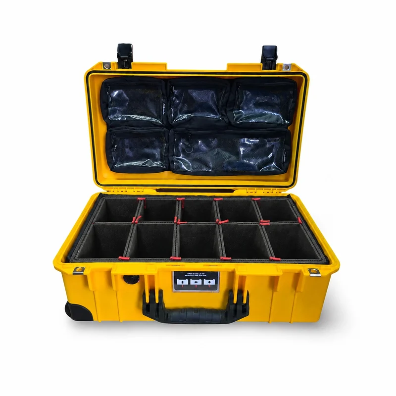 Peli Air 1535 Yellow & Black Bundle – Case + Bottom Organiser + Lid Pouch Organiser