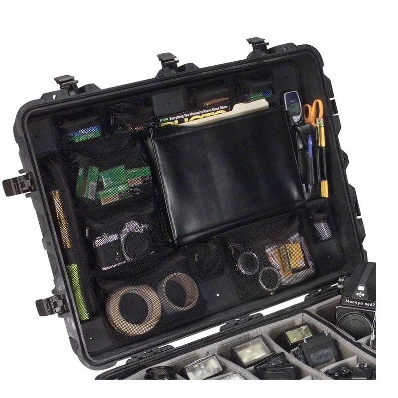 Lid Organizer for Peli 1660 with Mesh and Zipper Pockets