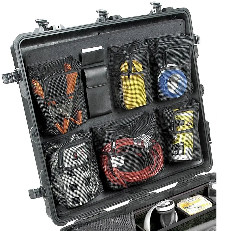 Lid Organizer for Peli 1690 with Mesh and Zipper Pockets