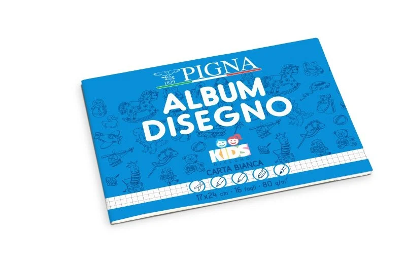 Album Disegno Kids - Rilegatura Punto Metallico con microperforazione - BI - 80g - 17x24cm